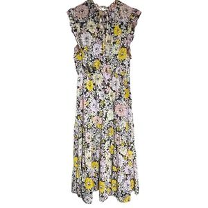 BB Dakota By Steve Madden Women's Sleeveless Printed Chiffon Midi Dress Large